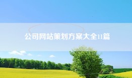 公司网站策划方案大全11篇