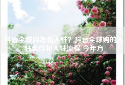 抖音全球购怎么入驻？抖音全球购的入驻条件和入驻流程 今年方