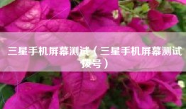 三星手机屏幕测试（三星手机屏幕测试拨号）