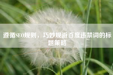 遵循SEO规则，巧妙规避百度违禁词的标题策略