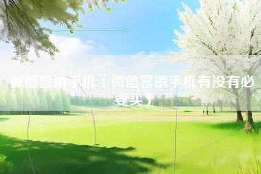 微信营销手机（微信营销手机有没有必要买）