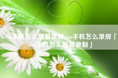 vivo手机怎么屏幕录制vivo手机怎么录屏「vivo手机怎么屏幕录制」