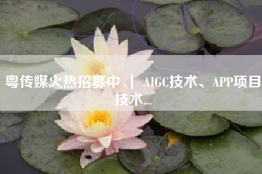 粤传媒火热招募中 ｜ AIGC技术、APP项目技术...
